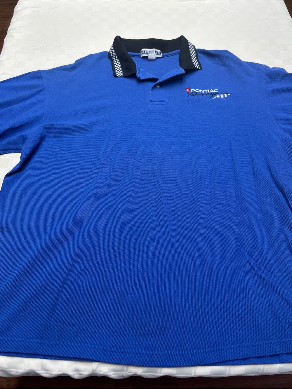 Jerzees Royal Blue Polo with Black Checker Collar